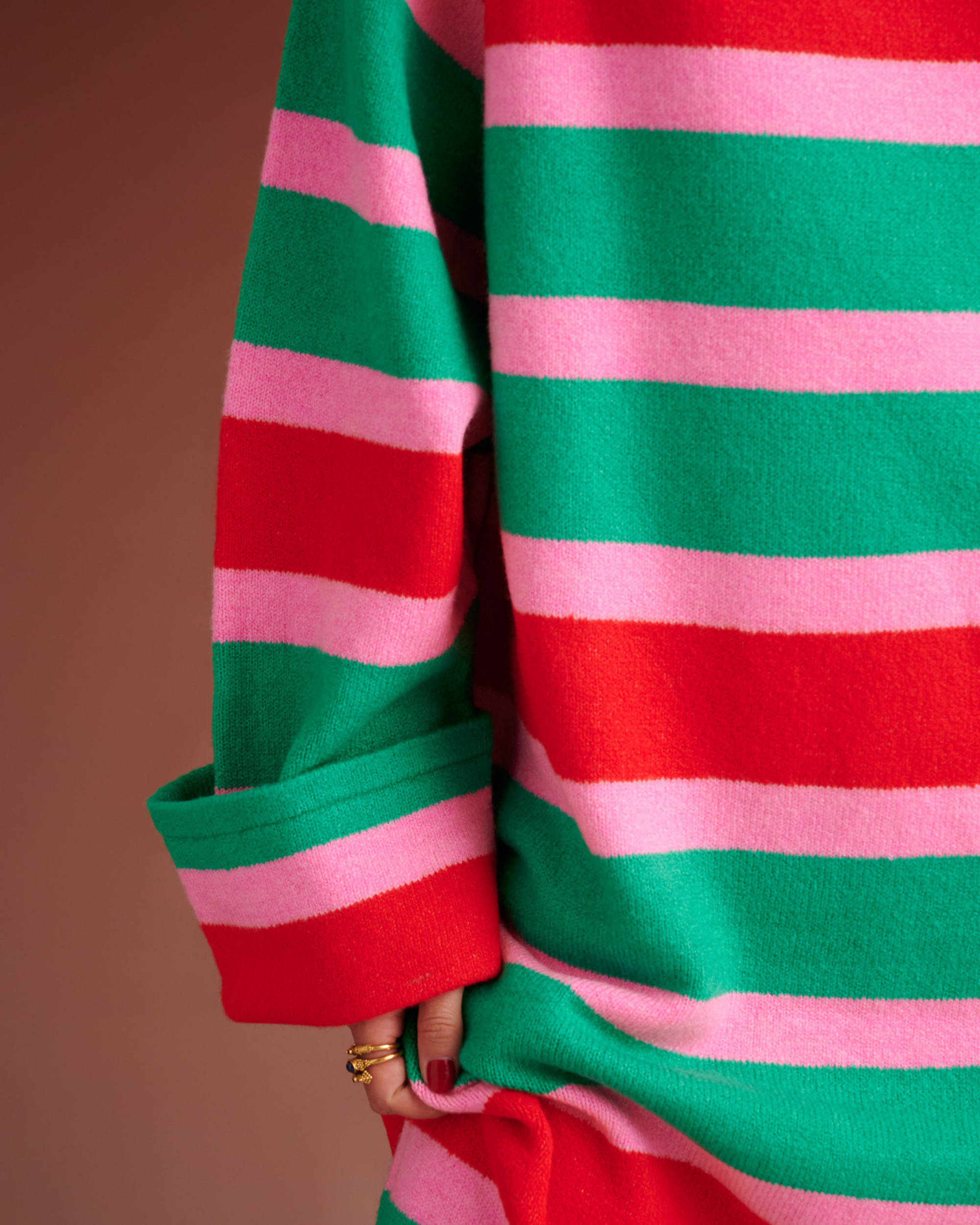 Red and green striped 2025 sweater dress